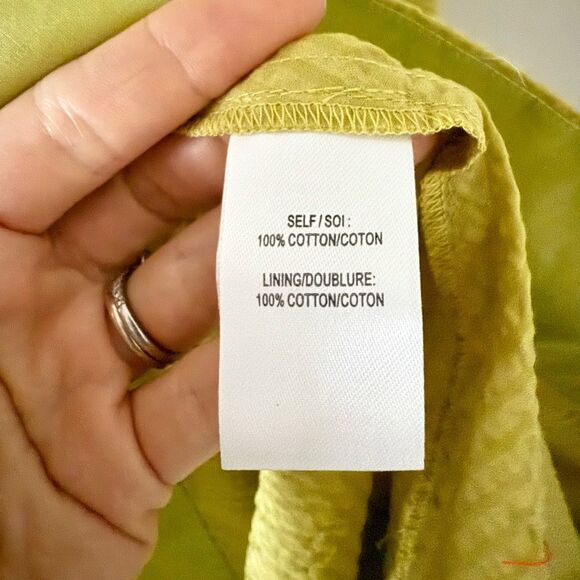 Tanya Taylor Ashland Cotton Off-Shoulder Midi Dress in Lime - Size 6 - Picture 7 of 7